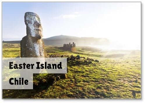 Kühlschrankmagnet stehend Moai in Sonnenschein auf der Osterinsel