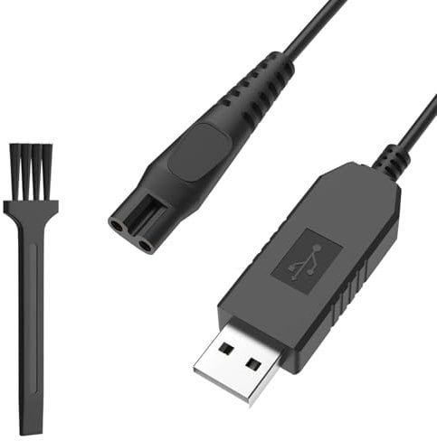 15V Shaver Charger Cable, USB One Blade Charger QP6650 Compatible with Shavers Series 3000 5000 7000 9000 & OneBlade Models QP6651 QP6520 QP6550, Portable Electric Razor Charging Cord (100cm)
