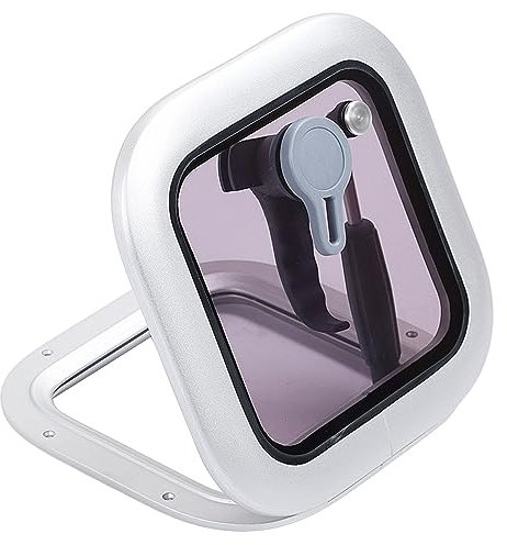 Brilluxa Boat Hatch Window 211 X 211mm Grey Square Push Out Porthole Skylights With Stainless Steel Support Rod for Yachets RV Marine Boat Window Porthole Hole Deck