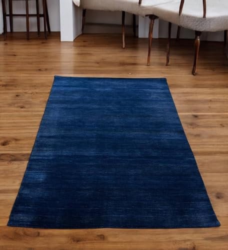 Rug Studios Teppich GABBEH PLAN Gaia | Handgearbeitet | Farbe: Blau; Größe: 200x290 cm | strapazierfähig und leicht zu reinigen | Wohnzimmer | Schlafzimmer
