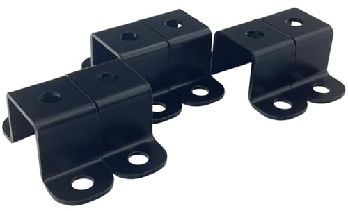 6 abrazaderas cuadradas de 1 x 1 pulgada, soporte de metal en forma de U de 1 pulgada, soporte de abrazadera en U de acero para montaje, recubrimiento en polvo negro