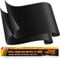 Protector Horno Antiadherente (Paquete de 2) – Revestimiento de Horno Reutilizable, Protector Fondo Horno de Teflon, Alfombrilla para Horno Compatible con la Mayoría de Hornos(43 x 64 cm, Negro)