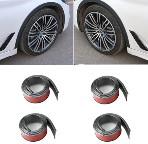 CiCixixi 4 Pezzi Listello Passaruota Universale, Parafanghi Universali, Parafango Della Ruota Dell'Auto, Parafango Svasato In Gomma, Razzi Parafango Dell'Auto Parafanghi Allargati (1.5 m)