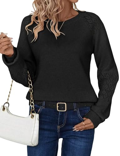 Zeagoo Maglione invernale da donna, a maglia, a maniche lunghe, girocollo, per autunno