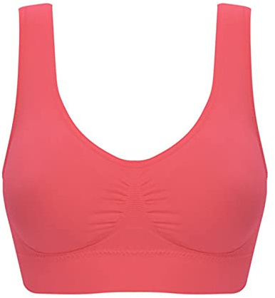 TYHONEYS Brassiere Sport Femme Maintien Fort Extreme sans Armature Brassière Grande Taille Push Up sans Couture Yoga Soutien Gorg Classiques Sleepy Confort Rouge pastèque S