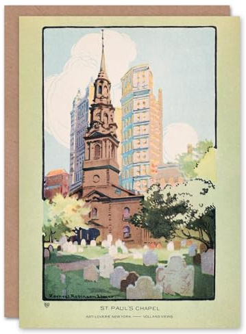 Artery8 Rachael R Elmer Art Card St Paul's Chapel and Cemetery