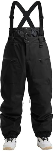 GSOU SNOW Homme Pantalon Ski Baggy 15K Imperméable Salopettes Bretelles