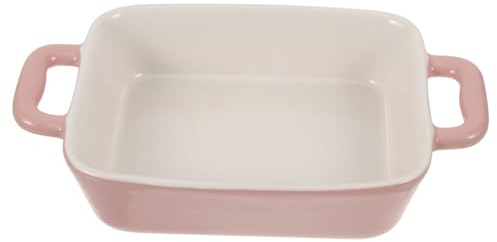 DECOMELODY Mikrowellen Backblech aus Keramik Rechteckiges Rosa Backblech mit Hoher Temperaturbeständigkeit Gesundes Backutensil für Mikrowelle und Backofen Schlicht und Elegant für Kuchen