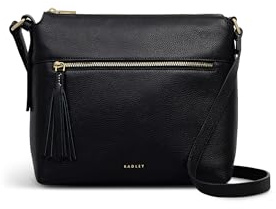 RADLEY London Fountain Mews Damen-Umhängetasche, Leder, klein, mit Reißverschluss, Schwarz , S