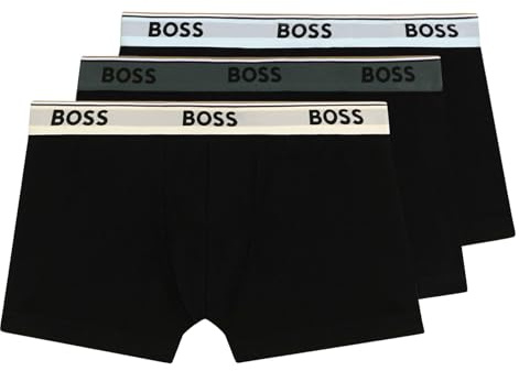 BOSS 3er Pack Herren Trunks Power Boxer Boxershorts Unterhosen Cotton Stretch, Farbe:Mehrfarbig, Wäschegröße:M, Artikel:-967 Black Multi Bund