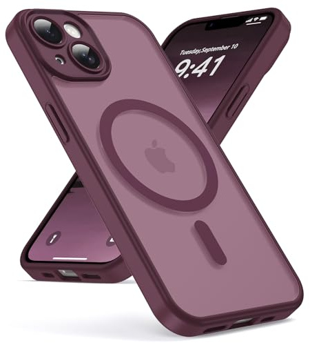 Oududianzi - Magnetica Cover per iPhone 14 Magsafe Case, Bordeaux