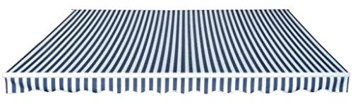 Gelenkarmmarkise & Markise Blau und Weiß Aluminium Sonnenschutz Schirm für Garten, Terrasse, Balkon (450 cm x 300 cm)