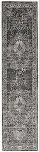 RugVista, Jacinda, Teppich, Mittelflor Teppich, 80 x 300 cm, Läufer, Modern, Oeko-Tex Standard 100, Polypropylene, Flur, Schlafzimmer, Küche, Wohnzimmer, Anthracite, Mehrfarbig