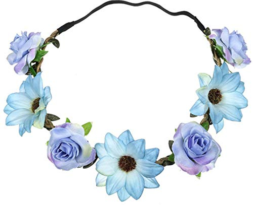 Xmiral Damen Stirnband Tuch Sonnenblume Rose Haarband Lady Frische Blume Portrait Foto Urlaub Hochzeitsband