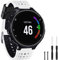 GVangel Bracelet de rechange en silicone souple compatible avec montre connectée Garmin Forerunner 220/230/235/620/630/735XT/235 Lite Unisexe, blanc/noir