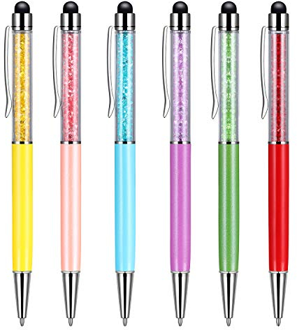 Stylus Pen für Tablets 6 Stück 2 in 1 Kugelschreiber Schwarze Tinte und Universelle Eingabestift Styli-Touchscreen-Stifte für iPhone Smartphones Samsung Galaxy Alle Touchscreen-Geräte (6 Farben)