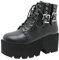 Etebella Damen Gothic Lace Up Ankle Boots High Heels Stiefeletten mit Schnürung und Schnalle Punk Plateau Schuhe(Schwarz,39)