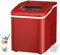 RELAX4LIFE Eiswürfelmaschine Tragbar 1,6 L, Ice Maker 9 Eiswürfel in 8 min, Eiswürfelbereiter 12 kg pro Tag, leise Eismaschine mit Selbstreinigungsfunktion, inkl. Schaufel, für Zuhause, Bar (Rot)