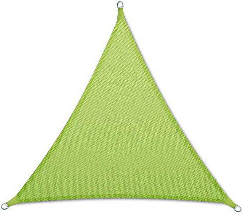 Floordirekt Toldo impermeable 5 x 5 x 5 x 5 m, color verde claro, triangular, para jardín, terraza y balcón, resistente a los rayos UV y a la intemperie