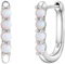 Glanzstücke München Damen Creolen 925/- Sterling Silber rhodiniert Opal (synth.) Silberohrcreolen