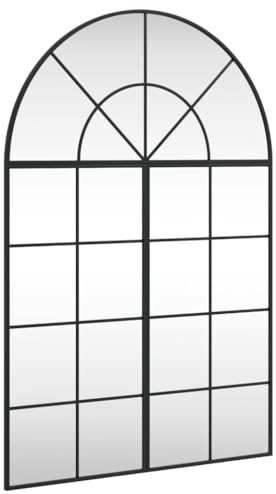vidaXL Espejo de Pared Arco de Hierro Negro 80x120 cm