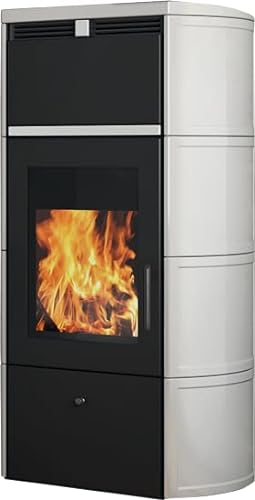 Edilkamin wasserf. Kaminofen Flamma 14 CS| 14,2 kW | Keramik weiß