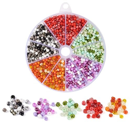 Craftdady Cuentas de cristal de 150 g, 5 colores, 4 mm, espaciadores de cuentas de cristal checo, mezclados para manualidades, pulseras, collares, joyas, correas de teléfono