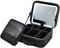 Beauty case da viaggio con specchio a LED, con scomparto per trucchi, organizer per cosmetici, Nero , S, Organizer per borse