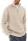HYPESTFIT Herren Rollkragenpullover 1/4 Zip Pullover Warm Langarm Einfarbig Knitted Sweater Casual Top Khaki XL