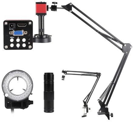 Lente industrial Microscopio Digital electrónico 4K for soldadura, juego de microscopio 1080P VGA USB Cámara Industrial 150x soporte plegable de lente remoto No se cansa fácilmente durante la observac