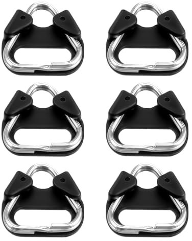 Yuanchu 6Pcs Stainless Steel Triangle Split Rings, Compatible Camera Strap Adapter Hook Lug Ring with Plastic Cap for Cameras Shoulder Strap Belt Hook Lanyard