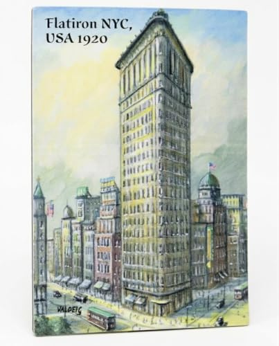 Jürgen Valdeig Kühlschrankmagnet Flatiron NYC 1920, 8 x 5,5 cm | Nostalgischer New York Vintage Magnet, Vollflächige Rückseite, Eckig, Romantisches USA Souvenir & Deko-Accessoire, P