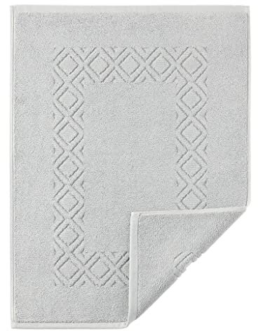 Egeria Denver Badvorleger, 50 x 70 cm, 1er Pack – weiche und saugfähige Badematte, Rutschfester Badezimmerteppich/Duschvorleger, waschmaschinenfest, ideal für Bad und Dusche – Farbe: Grau