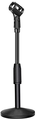 Neewer Base Mesa Ajustable para Micrófono con 12,7 centímetros Diámetro Base Pesada Redonda y Abrazadera para Micrófono Dinámico Portátil (Diámetro Máximo 27mm)
