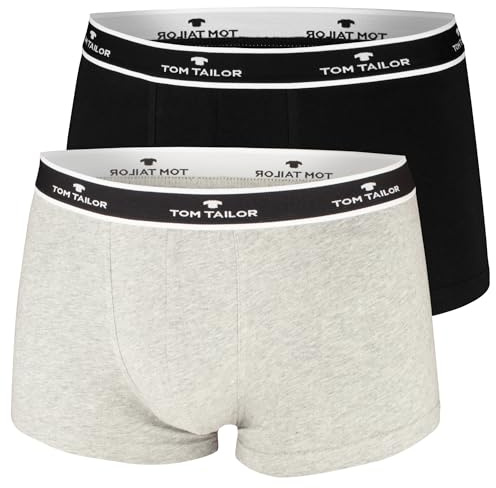 TOM TAILOR Herren Boxershorts | 2 Stück (DE/NL/SE/PL, Alphanumerisch, M, Regular, Regular, Schwarz/Grau)