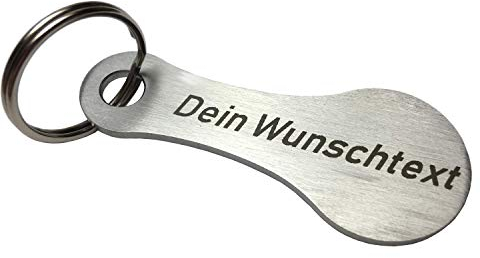 WIENS3D Einkaufswagenlöser mit Gravur Personalisiert Schlüsselanhänger Liebe Partner Herz Weihnachten Jahrestag Muttertag Werbeartikel Beidseitig Graviert Valentinstag