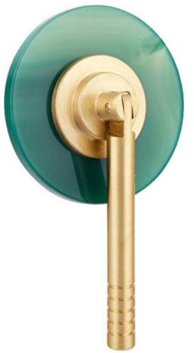 mookaitedecor Set of 2 Green Agate Slice Crystal Stone Cabinet Drawer Knobs, Unique Round Long Pull Handle for Dresser Cupboard Wardrobe Decorative Modern Knob