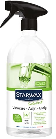 STARWAX SOLUVERT - Vinaigre Multi-Usages 14°- Détartre, Dégraisse et Détache - 100% D'Ingrédients D'Origine Naturelle - - Fabriqué en France - 1L