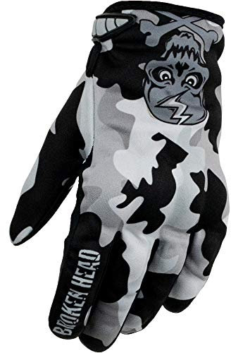 Broken Head MX-Handschuhe Rebelution - Motorrad-Handschuhe Für Motocross, Enduro, Mountainbike - Camouflage Grau (XS)