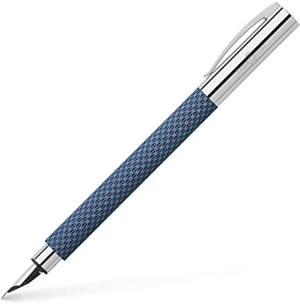 Faber-Castell 147121 Ambition OpArt Deep Water Fountain Pen Nib Width F ,Black,Pack of 1