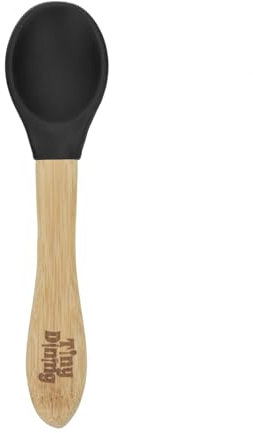 Tiny Dining Cuillère bambou enfants doux pointe en silicone - Noir