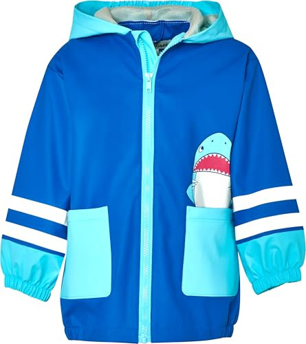 Playshoes Regenjacke Unisex Kinder Wind- und wasserdicht Regenmantel Regenbekleidung, Hai, 116