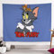 SJJUAN Cartoon Anime Hintergrund Tuch Schlafzimmer Nachttisch Wandteppich Wandbehang Tom Und Jerry Kinderzimmer Dekoration