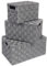 EHC Storage Boxes With Lid Set of 3, Storage baskets for shelves Woven, Storage Organiser Hamper Baskets, Grey