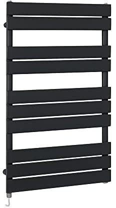 Milano Lustro 600W Black Flat Panel Electric Heated Towel Rail - 975mm x 600mm