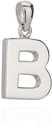 NKlaus 13x12mm Kettenanhänger Buchstabe B Silber 925 anlaufgeschützt glanz Alphabet 10033