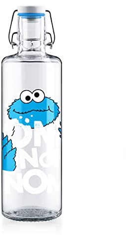 soulbottles 1,0 l • Krümelmonster • Gourde en verre • Sans plastique, durable, anti-fuite
