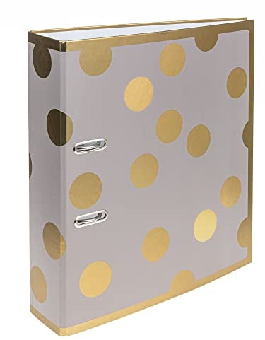 Interdruk Lever Arch File A4 75 mm - Metallic Design - Satin Gold Dots