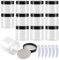 LusDoly 12 pièces 200ml Transparent Pots en Plastique avec couvercle Noir Cosmétiques Vide en Voyage récipient Lotion Crème cosmétique onguents Pots