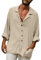 YAOHUOLE Men's Long Sleeve Linen Shirts Casual Beach Summer Styles Grandad Shirts for Men Discover The Ultimate in Comfort Fashion Khaki 3XL